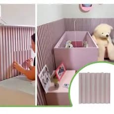Kit 4m² Painel Ripado Nude Rosê 30x30 - 44 peças - Anti-impacto, Autocolante - Direct Borrachas