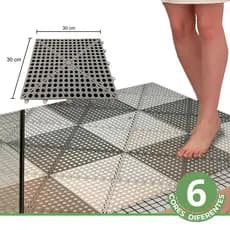 Kit 10 Tapete Modular de Banheiro 30x30cm - Piso para Box | Direct Borrachas