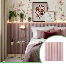Kit 6m² Painel Ripado Nude Rosê 30x30 - 66 peças | Anti-impacto | Autocolante
