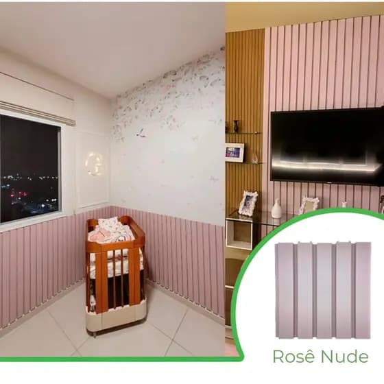 Kit 6m² Ripado BOLD Nude Rosê 30x30 - 66 peças | Anti-impacto | Autocolante
