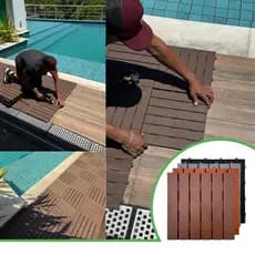 Kit 27 Deck Plástico 3m² para Piscina, Box, Varanda e Quintal - Marca Direct Borrachas