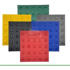 Piso Tátil ALERTA - kit 10 peças - PVC 25x25cm -  Acessibilidade