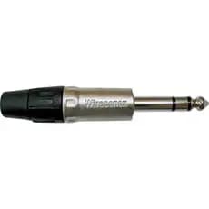 Plug Conector P10 6,3mm 1/4 Stereo TRS Linha Metal WC 1123 TRS L BKNI Wireconex