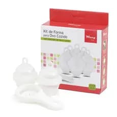 FORMA DE PLASTICO PARA COZINHAR OVO COM TAMPA + SEPARADOR DE GEMA 7 PECAS NA CAIXA