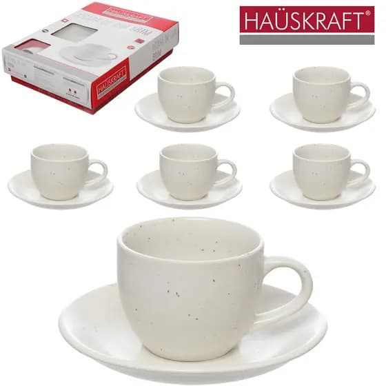 JOGO DE XICARA DE PORCELANA COM PIRES PARA CHA BRIM HAUSKRAFT 12 PECAS 160ML