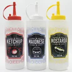 30 Bisnagas Molho Catchup Maionese Mostarda Bisnaga 350 ml