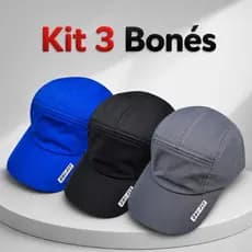 Kit com 3 Bonés Esportivo Várias Cores Bike Academia Corrida de Rua