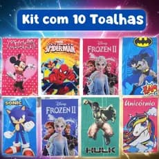 Kit 10 Toalhas Infantil Criança Menino e Menina Boca e Rosto Escolinha