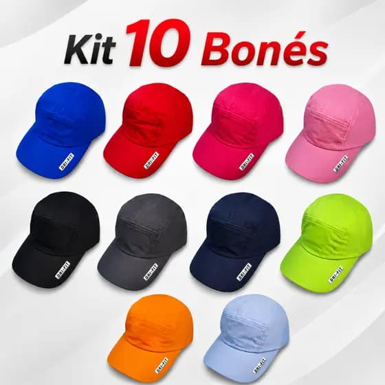Kit 10 Bonés Esportivos Várias Cores Praia Academia Sol Verão