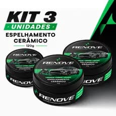 Kit 3x Cera Espelhamento Cerâmico – Repele Água, Remove Riscos, Proteção UV, Brilho Intenso