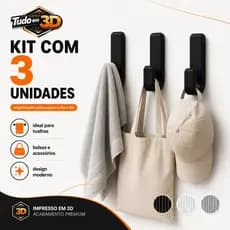 Kit Com 3 Ganchos Suporte Resistente Com Fita Dupla Face 3M Para Toalhas Roupas Acessórios