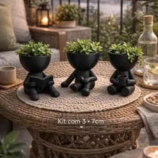 Kit 3 Mini Vasinhos Sem Planta Enfeite Bob Robert tamanho 7 cm para Decoração Casa ALTA QUALIDADE