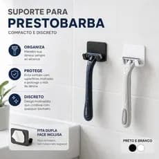 Suporte Para Barbeador Porta Gilete Gillette Prestobarba Parede Sem Furo com Fita Dupla Face