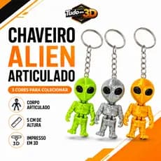 Chaveiro ET Alien Boneco Alienígena Articulado Decoração