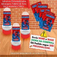Adesivos Personalizados Homem Aranha Cute - Ideal para mini tubete 8cm