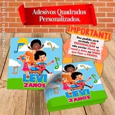 Adesivos Redondos e Quadrados Personalizados 3 Palavrinhas