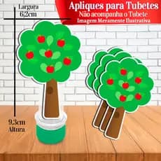 Apliques Árvore Para tema Branca de neve - Masha e o urso - Chapeuzinho vermelho - PE - Ideal para tubetes de 13cm
