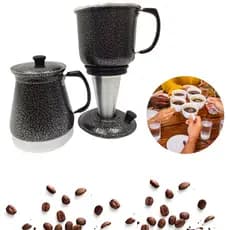 Cafeteira Italiana Preto craqueado 1500 Ml Em Aluminio 29cm - Cafeteira Economica