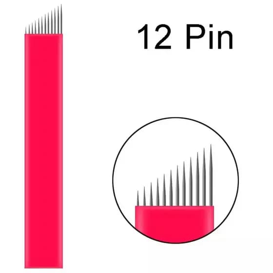 10 Laminas Tebori 12 Nano Flex 0,18mm Micropigmentação