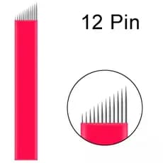 10 Laminas Tebori 12 Nano Flex 0,18mm Micropigmentação