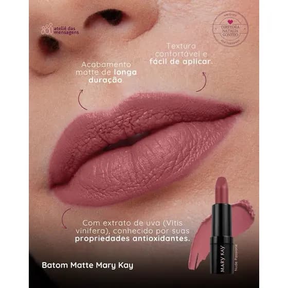 Batom Matte Mary Kay - Cor Intensa, Alta Fixação e Conforto para Lábios Lindos