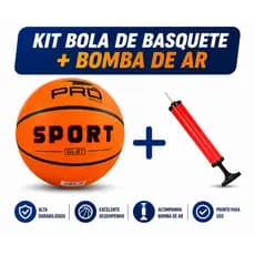 kit Mini Bola De Basquete Tamanho N° 3 + Bomba de Ar Promoção Basket Para Crianças Meninos e Meninas