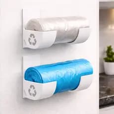 Suporte para Rolo de Saco de Lixo porta rolo dispense sacola puxa organização saco com dupla facil