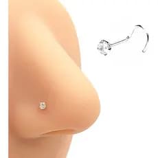 Piercing Nariz Nostril Ponto Luz Pedrinha Grande 2,5 mm Prata 925 Original