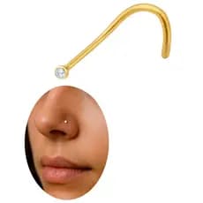 Piercing de Nariz Nostril Ouro 18 k Original Pedrinha Pedra Ponto Luz Tamanho 2mm Mini Médio Discreto