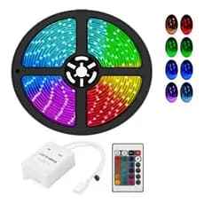 Fita Led Rgb 5m Ip65 5050 60leds Por Metro Com Controle E Fonte 12V Alto Brilho Potência