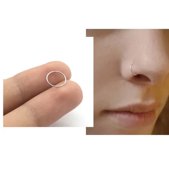 Piercing De Nariz Argola Fina Em Prata 925 Original Macica