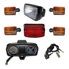 Painel Farol Seta Pisca Lanterna Traseira Moto Titan 125 1995 A 1999 + Chave De Contato