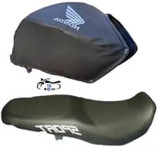 Capa De Banco Sport + Capa De Tanque Moto CG 160 Start Preta 2016 Até 2024