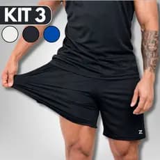 Kit 3 Bermudas Masculina Dry Fit academia Tactel com Elastano Bolso Fundo Shorts Academia alta qualidade