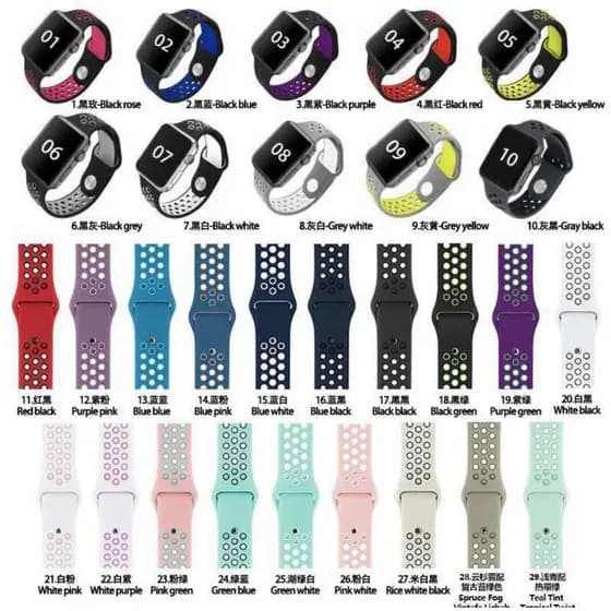 Pulseira Smartwatch Silicone Furo Para SMARTWATCH Series 38mm 40mm 42mm 44mm Series
