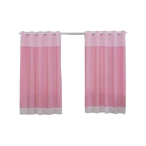 Cortina para quarto de menina 2.20mts tecido Rosa voil Rose