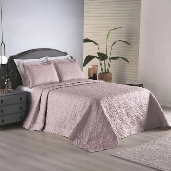 Cobre Leito Rosê Liso Tamanho King Size Dupla Face Premium