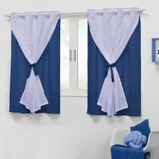 Cortina para janela quarto de bebê 2,20x1,30 azul royal Teen