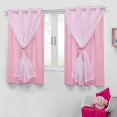 Cortina para janela quarto infantil 2,00x1,70 rosa Teen