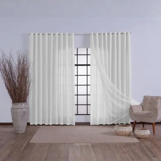 Cortina Com Forro 3,00x2,70 Para Sala e Quarto com Voal