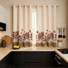 Cortina para cozinha janela 2,20x1,30m com ilhós branco Mimo