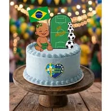 TOPO DE BOLO "Minha 1º Copa" MENINA / Topo de Bolo Brasil /Topo de bolo Copa
