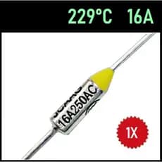 1 Fusível Térmico 16A TF229°C 229C 229°C 229 Graus 250V