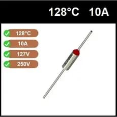 2 Fusível Térmico Arno 10A 128C 128°C 128 Graus 250V