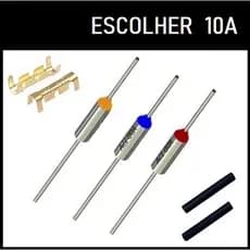 1 Fusível Térmico 10A 250V Com Terminais Escolher a Temperatura 120 121 142 150 165 172 184 192 216 227 240 250 Graus