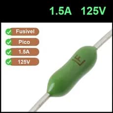 1 Fusivel De Pico 1-1/2a 1.5a 1,5a 1500ma Fusistor Micro Chip Verde 125v Super nintendo