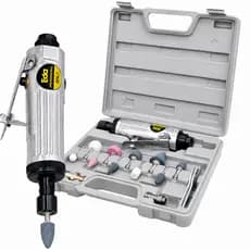 Kit Mini Retífica Pneumática Kit 10 Pontas Lixadeira Pneumática 90 psi Esmeril Profissional Com Maleta