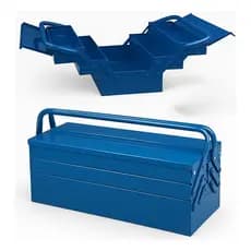 Caixa De Ferramentas Sanfonada Metálica 5 Gavetas 40cm Fecar Azul Caixa Organizar Ferramentas