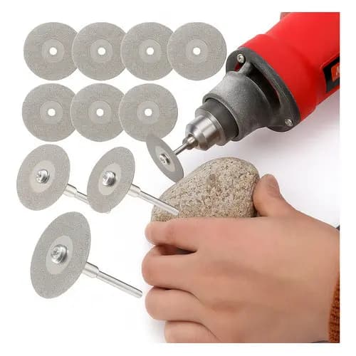 Kit 10 Discos De Corte Para Micro Retífica 22mm 2 Hastes Mini Disco de Micro Retifica
