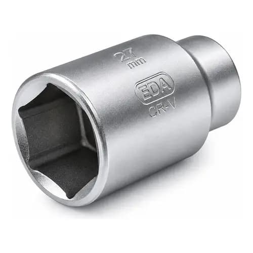 Soquete Sextavado 27mm 1/2 Aço Cr-v Mecânica Industrial Soquete Grande 27mm Resistente de Aço Profissional